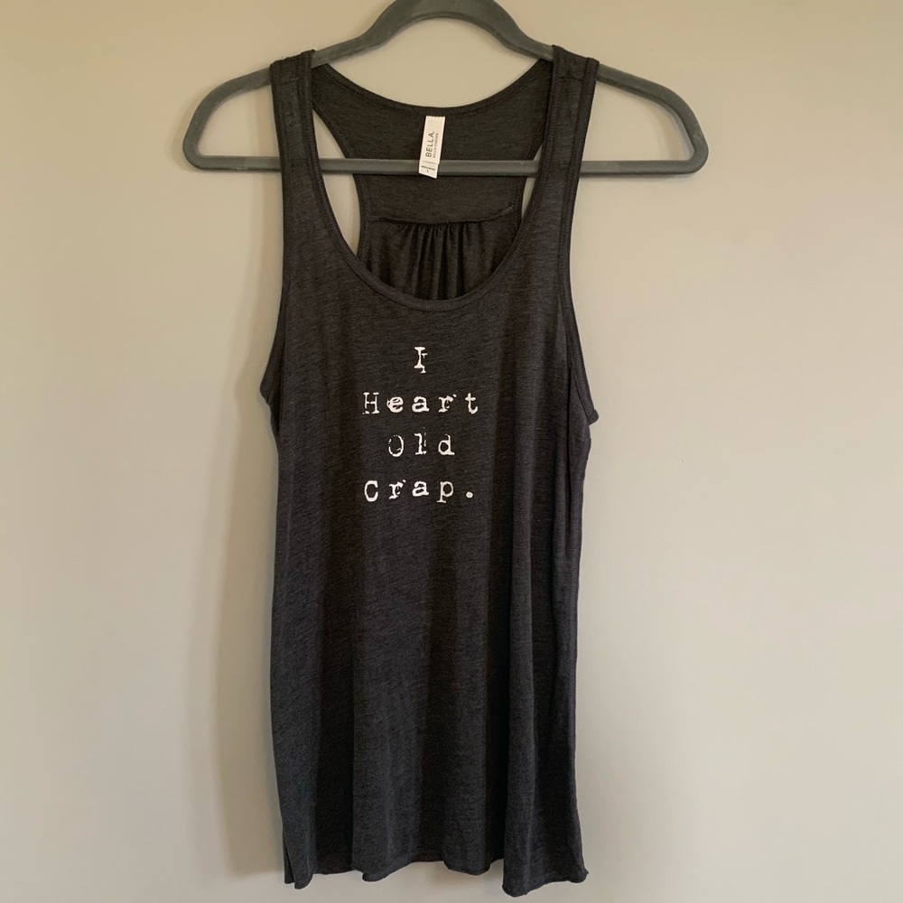 “I heart old crap” tank top